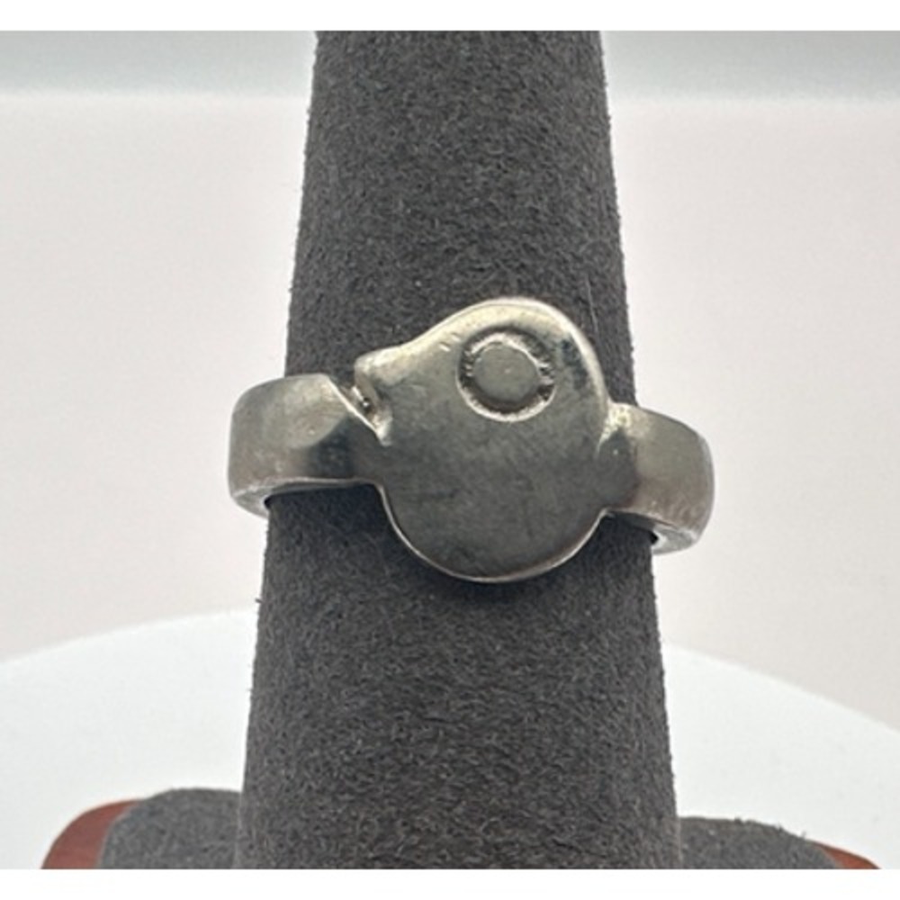 Vintage Y2K Engraved Silver Tone Ring Minimalist Women's Classic Fashion Jewelry